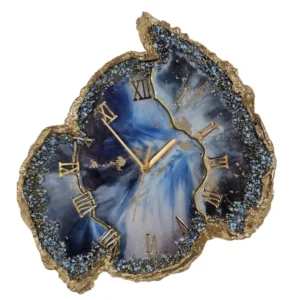 Dual Tone Geode Wall Clock with Crystal Embeds by RangDe Arts”